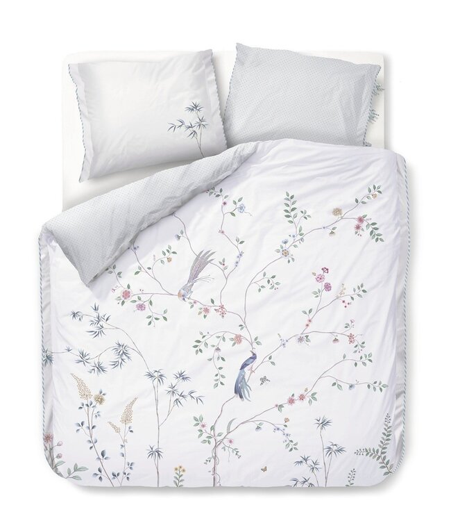 Pip Studio Dekbedovertrek Bamboo Blossom White 260 x 200/220
