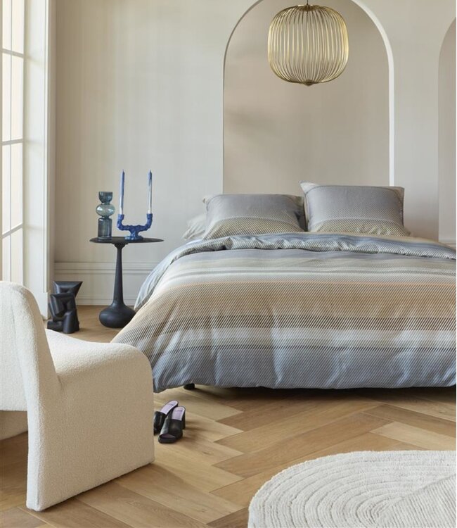 Ritzzz Dekbedovertrek met rits (3 zijdes) Beaming Blauw Grijs