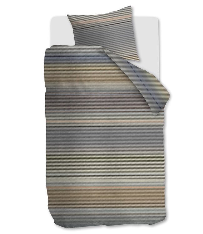 Ritzzz Dekbedovertrek met rits (3 zijdes) Beaming Blauw Grijs