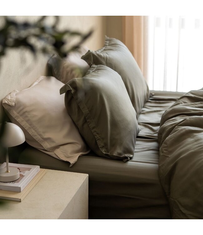 Coco & Cici Dekbedovertrek Tencel ™ Twill Olive green