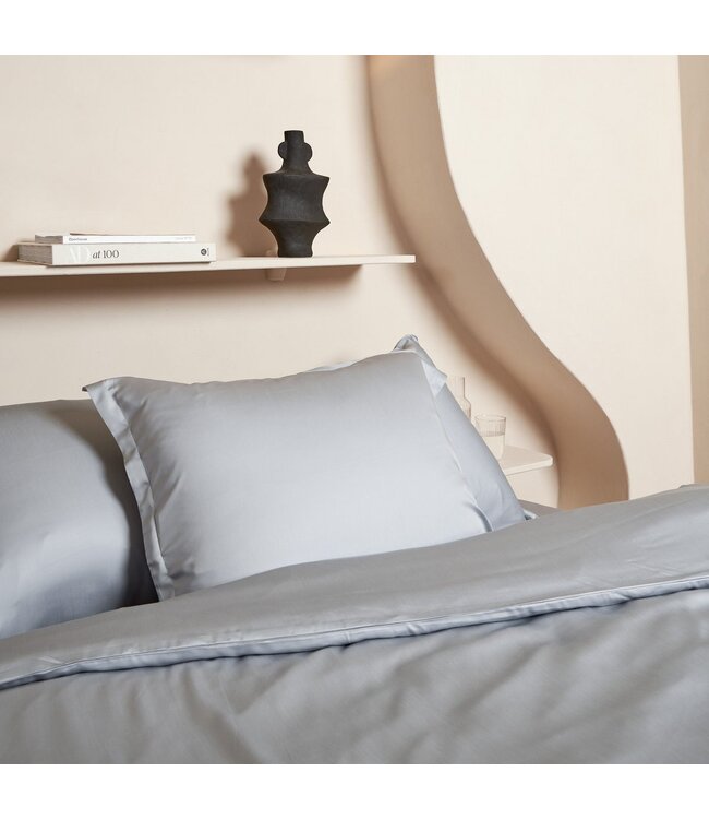 Coco & Cici Dekbedovertrek Tencel satijn Grijs Blauw