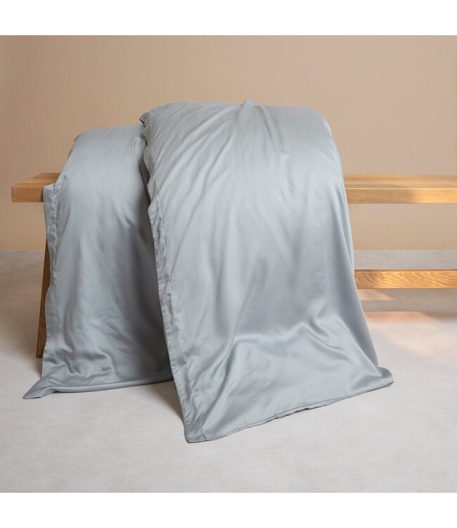 Coco & Cici Dekbedovertrek Tencel satijn Grijs Blauw