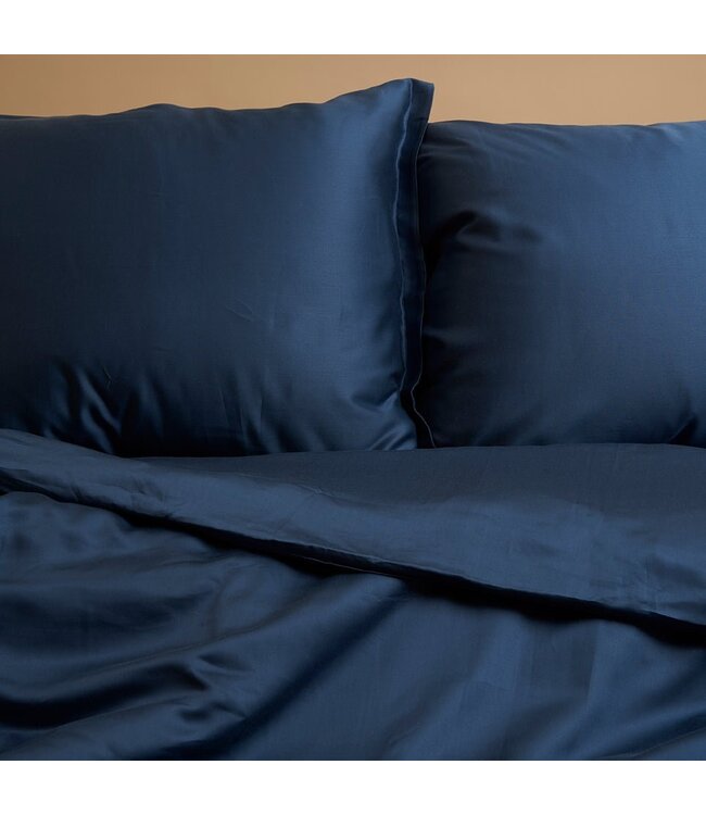 Coco & Cici Dekbedovertrek Tencel satijn Donker Blauw