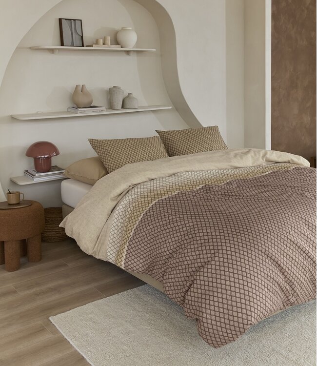 Beddinghouse Dekbedovertrek Riven Naturel 200 x 200/220