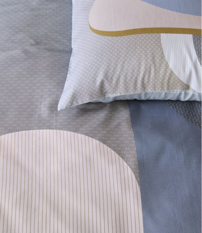 Kardol  Dekbedovertrek Satijn Archi Blauwgrijs 140 x 200/220