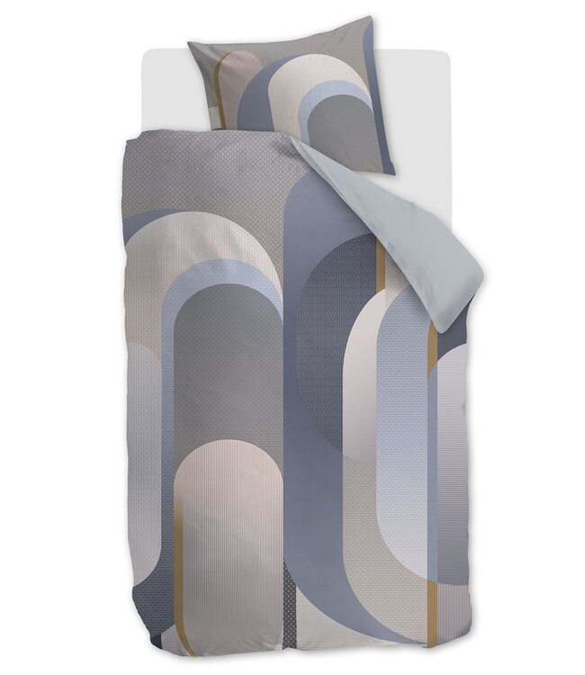 Kardol  Dekbedovertrek Satijn Archi Blauwgrijs 140 x 200/220