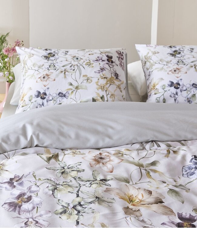 Kardol  Dekbedovertrek Satijn Branche Grey 140 x 200/220