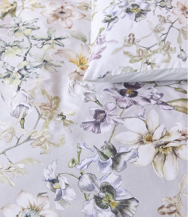 Kardol  Dekbedovertrek Satijn Branche Grey 140 x 200/220