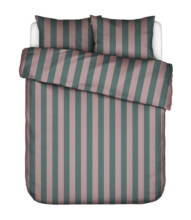 Essenza Dekbedovertrek Minte Stripe Woodrose & Dark Teal