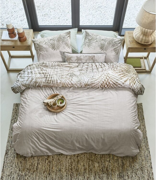 Rivièra Maison Dekbedovertrek Katoen Palm Shade Natural 260 x 200/220