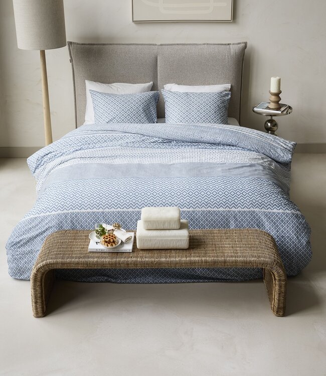 Rivièra Maison Dekbedovertrek Katoen Francesco Blauw