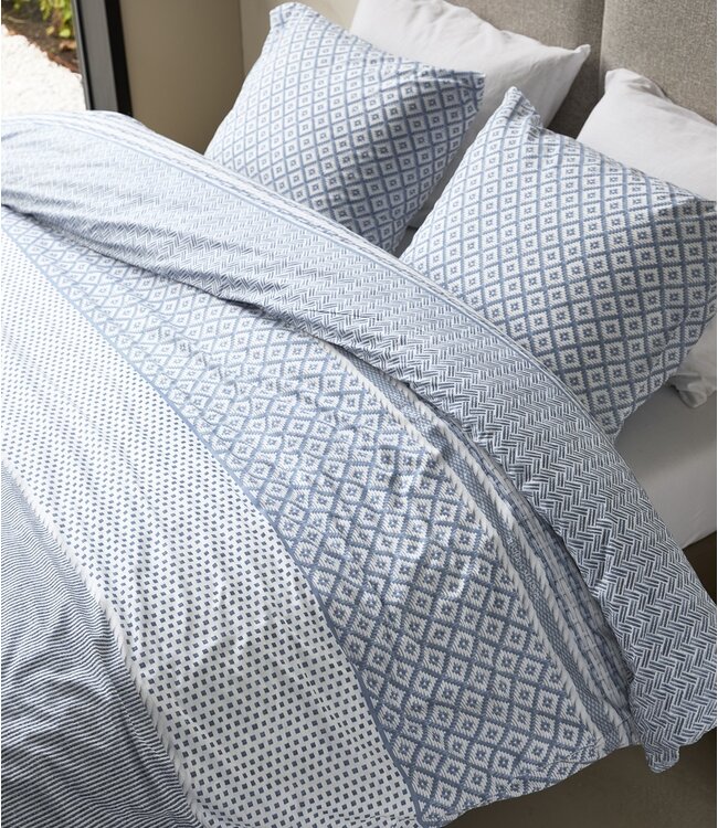 Rivièra Maison Dekbedovertrek Katoen Francesco Blauw 200 x 200/220