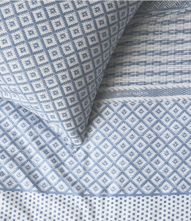 Rivièra Maison Dekbedovertrek Katoen Francesco Blauw 240 x 200/220