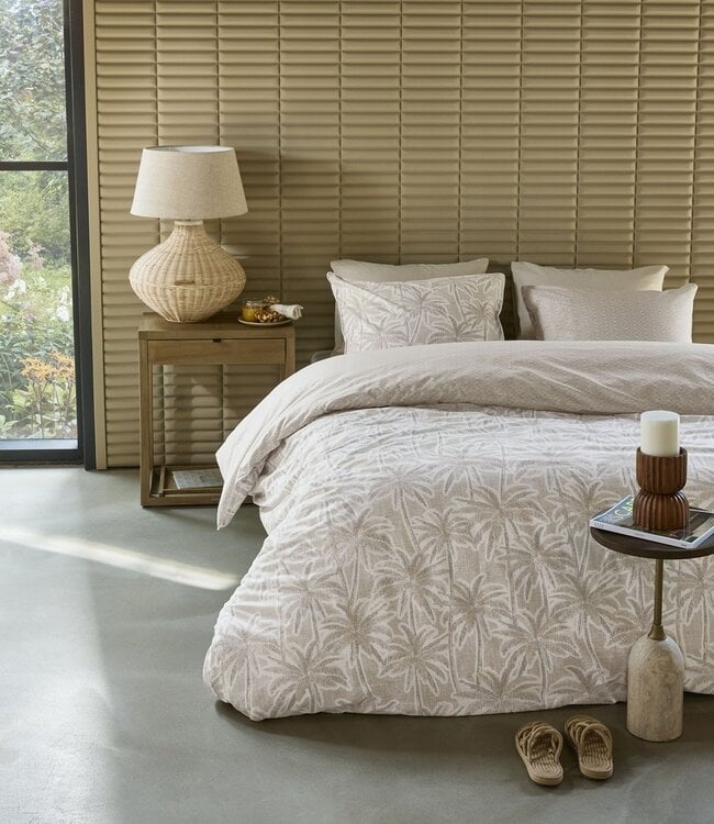 Rivièra Maison Dekbedovertrek Katoen Palm Paradise Zand 260 x 200/220
