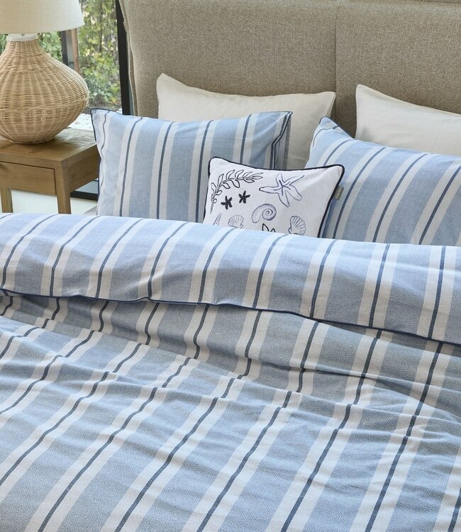 Rivièra Maison Dekbedovertrek Katoen Silvan Blauw 240 x 200/220