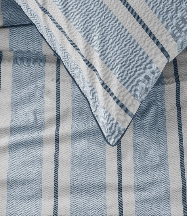 Rivièra Maison Dekbedovertrek Katoen Silvan Blauw 260 x 200/220