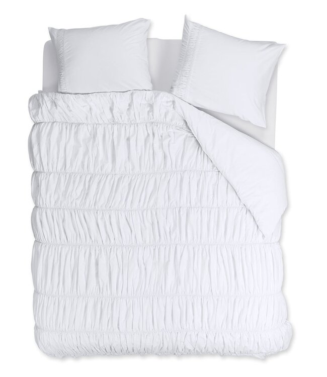 Rivièra Maison Dekbedovertrek Katoen Ruffle Wit 260 x 200/220