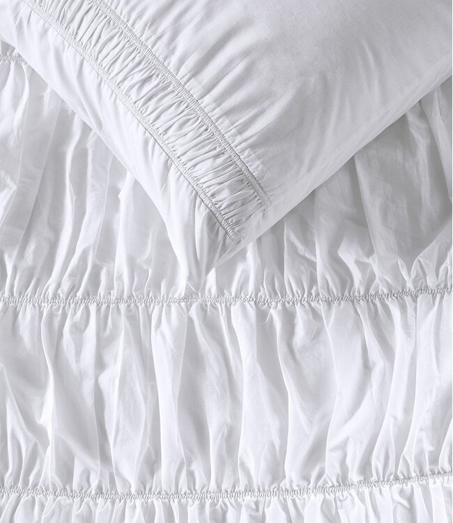 Rivièra Maison Dekbedovertrek Katoen Ruffle Wit 260 x 200/220