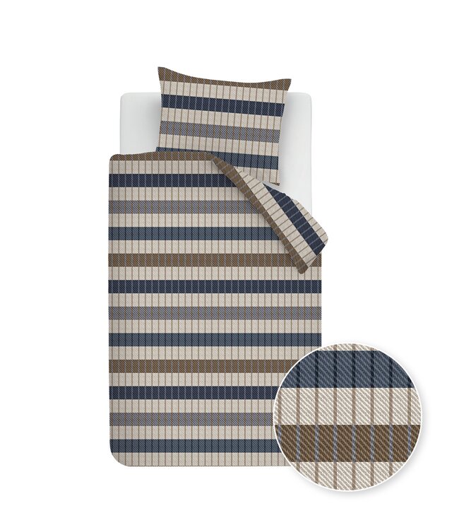 Beddinghouse Dekbedovertrek Flanel Bo Blauw