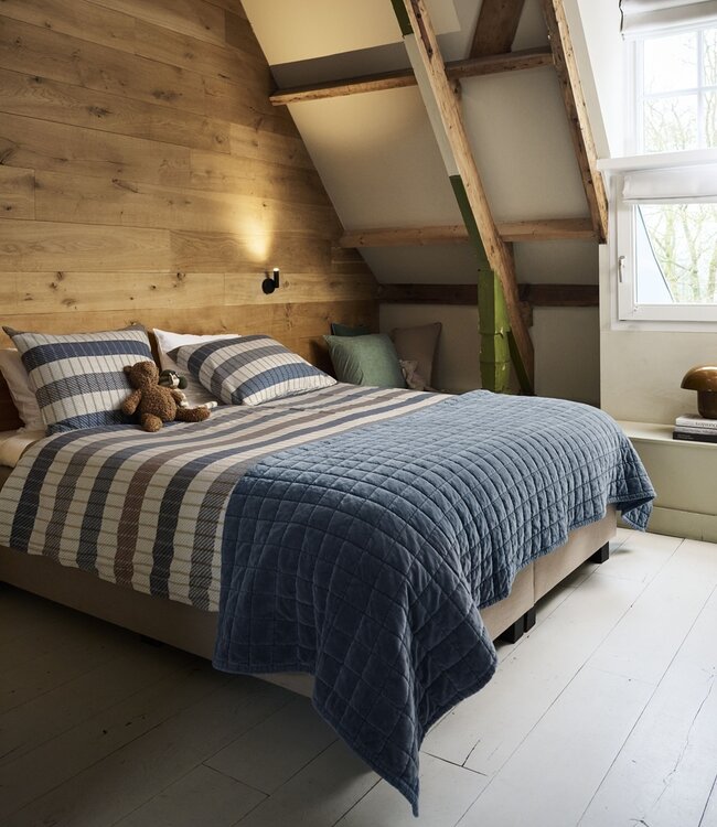 Beddinghouse Dekbedovertrek Flanel Bo Blauw 140 x 200/220