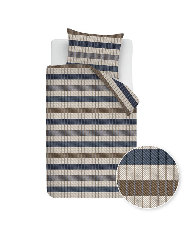 Beddinghouse Dekbedovertrek Flanel Bo Blauw 140 x 200/220