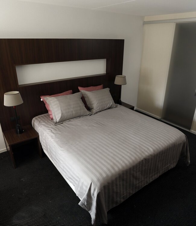 Ritzzz Dekbedovertrek met rits Hotelstreep Grijs