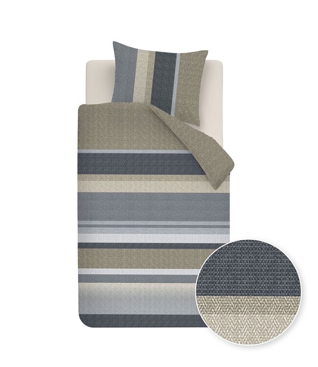Beddinghouse Dekbedovertrek Flanel Nyls Blauw