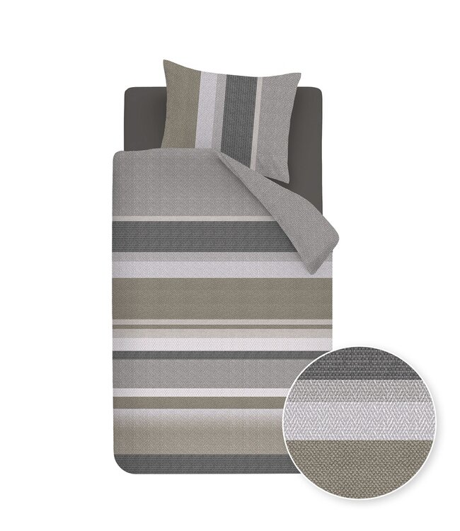 Beddinghouse Dekbedovertrek Flanel Nyls Grijs 140 x 200/220