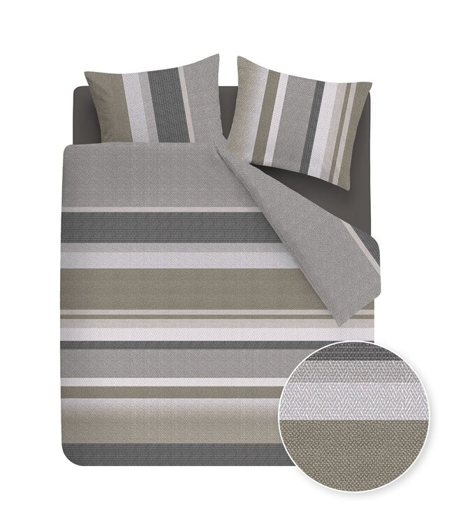 Beddinghouse Dekbedovertrek Flanel Nyls Grijs 260 x 200/220