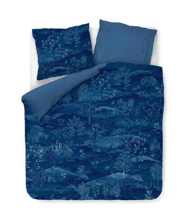 Pip Studio Dekbedovertrek Sundara Wood Donkerblauw 240 x 200/220