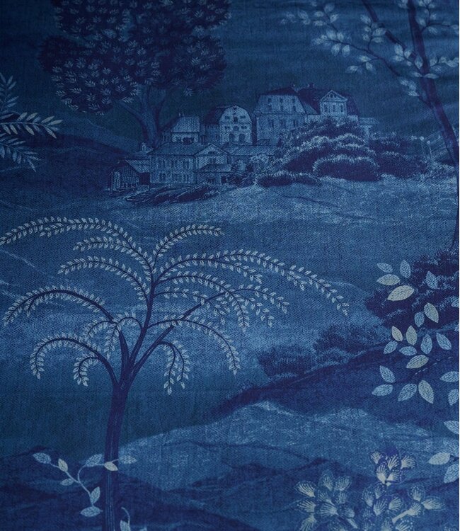 Pip Studio Dekbedovertrek Sundara Wood Donkerblauw 260 x 200/220