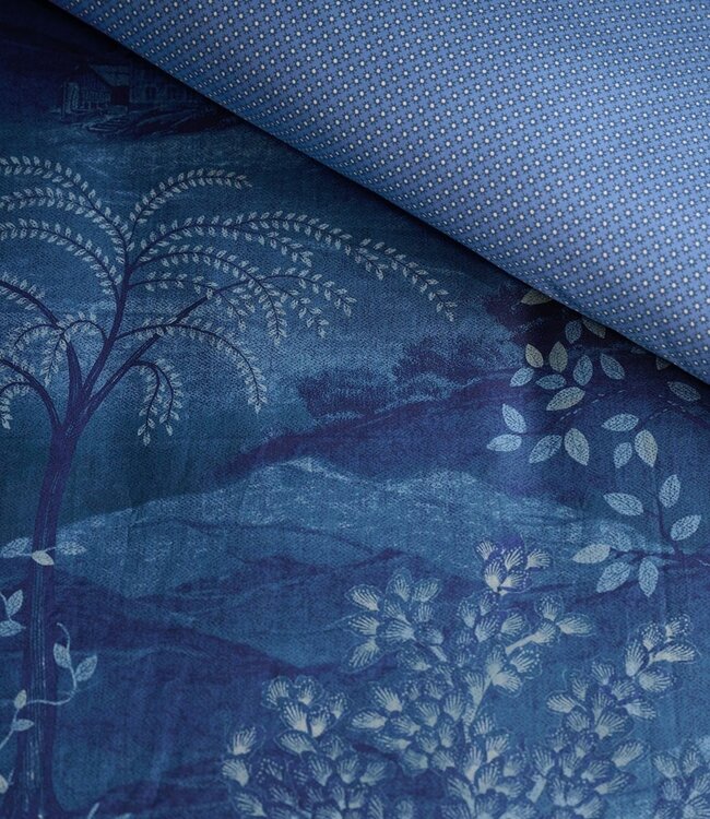Pip Studio Dekbedovertrek Sundara Wood Donkerblauw 240 x 200/220