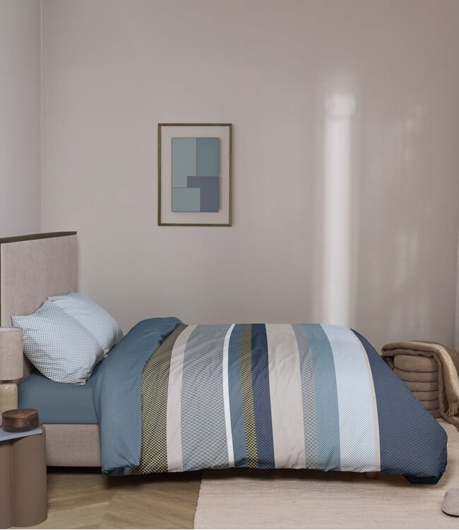 Beddinghouse Dekbedovertrek Hylke Blauw 200 x 200/220