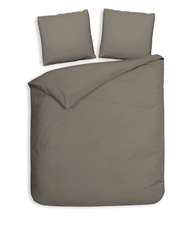 Ritzzz Dekbedovertrek met rits (3 zijden) Punto Taupe Grey
