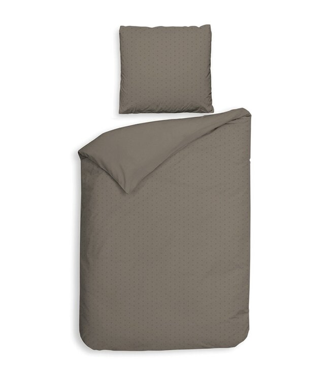 Ritzzz Dekbedovertrek met rits (3 zijden) Punto Taupe Grey