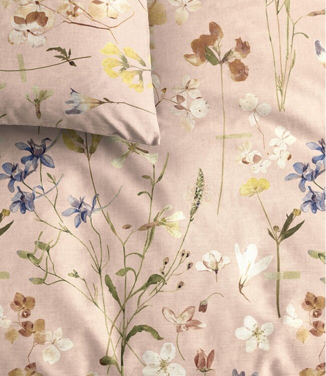 Ariadne at Home Dekbedovertrek Flanel Soft Flowers Nude