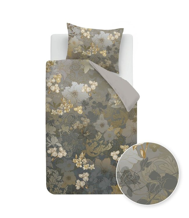 Kardol  Dekbedovertrek Satijn Flornatus Olive Green