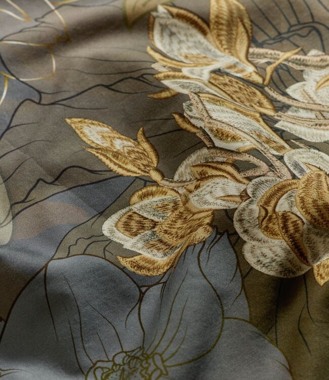 Kardol  Dekbedovertrek Satijn Flornatus Olive Green 240 x 200/220