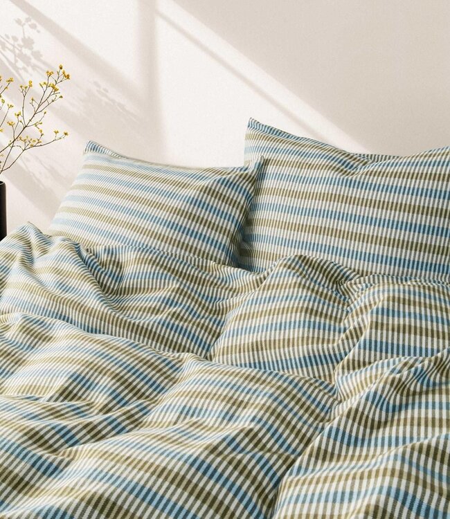 Marc O'Polo Dekbedovertrek Flanel Olle Denim Blue 140 x 200/220