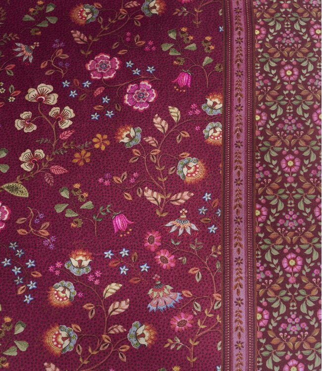 Pip Studio Dekbedovertrek katoen Flora Bangalore Donker roze