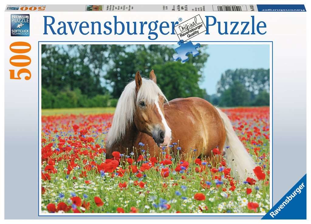Fluisteren experimenteel zebra Ravensburger puzzel Paard tussen de klaprozen (500 stukjes)