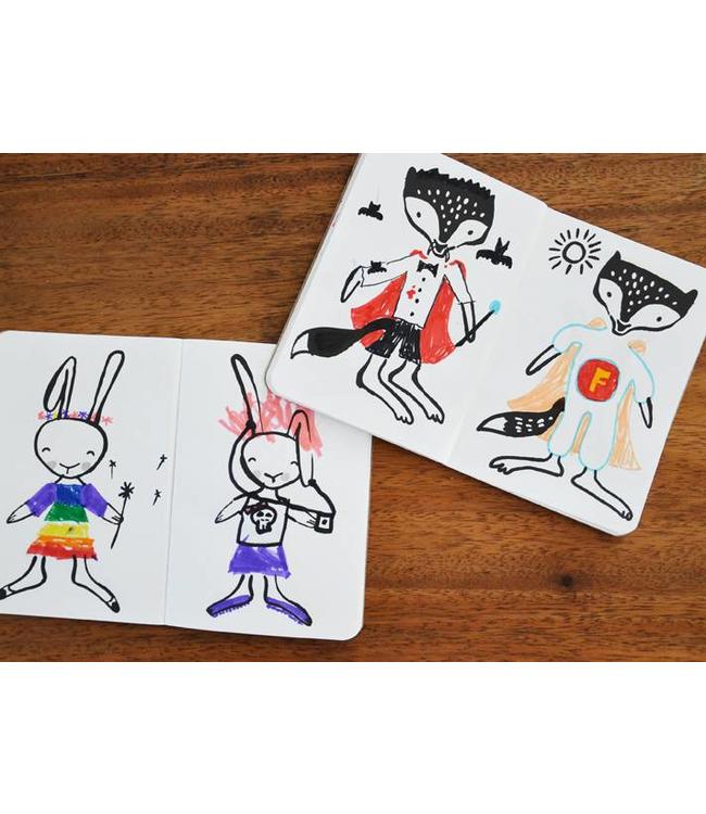 Wee Gallery Malbuch "32 ways to dress a fox"