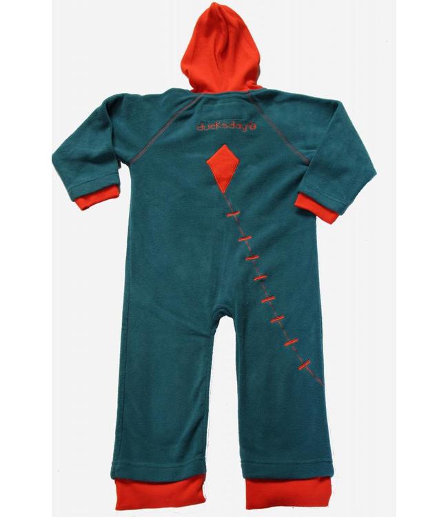 Ducksday Ducksday Fleece-Anzug grün/orange
