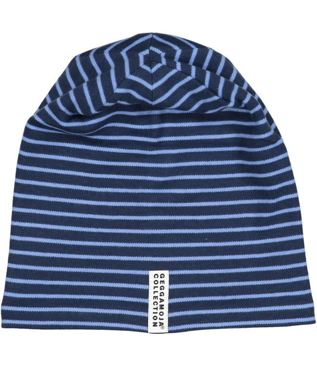 Geggamoja Geggamoja Wintermütze Streifen marine/hellblau  Fleece