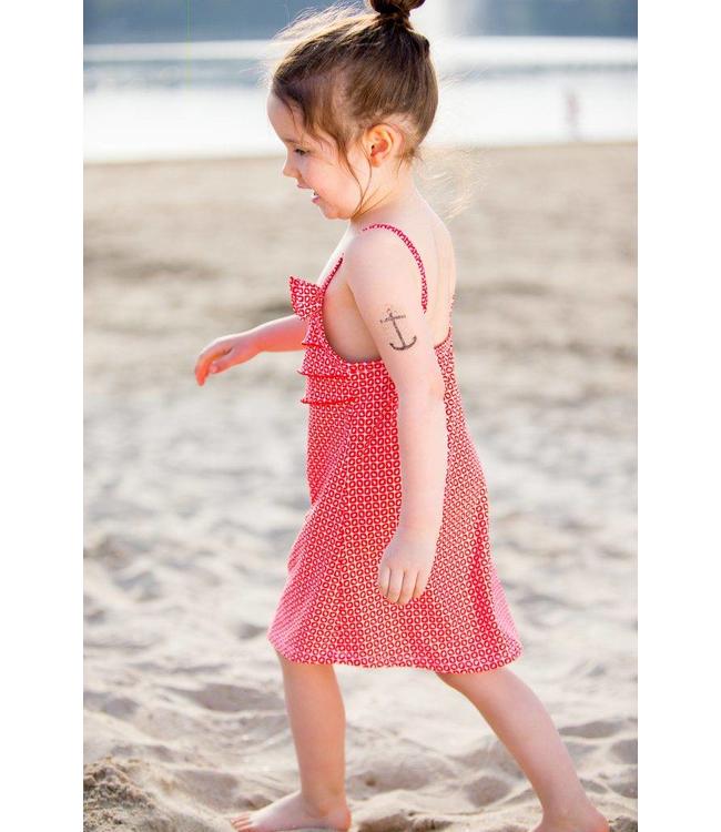 Ducksday Ducksday Schwimmkleid UV 50+ funky red
