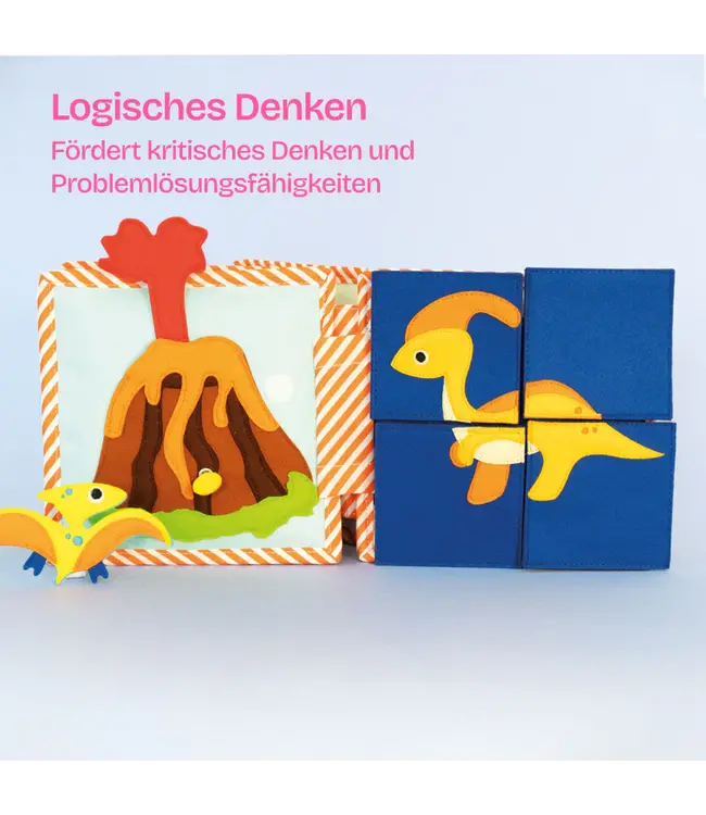 Jolly Designs Jolly Design Quiet Book  Dinofreunde – 6 Seiten Mini Quiet Book