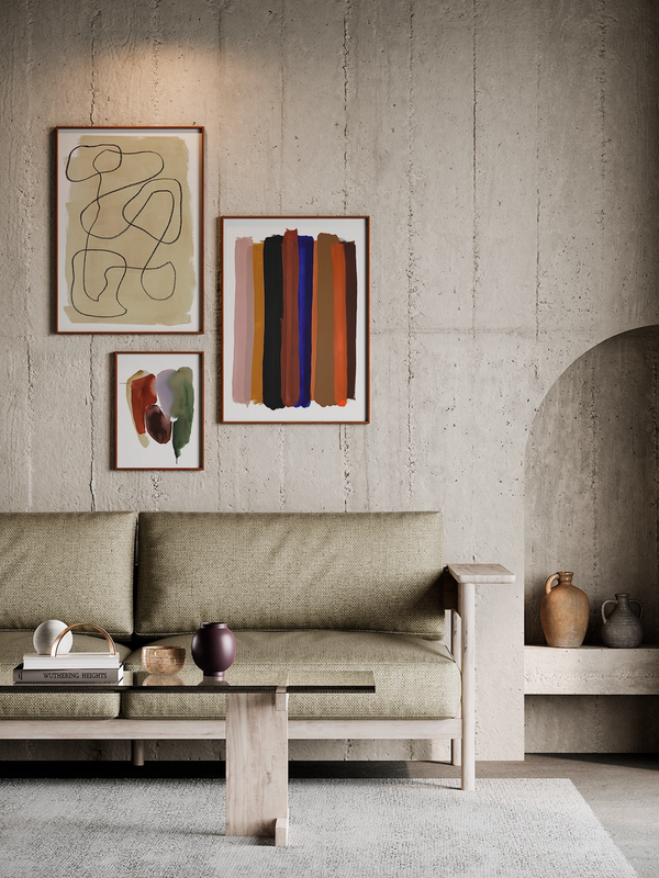 Paper Collective Frame Wiggle 4. Fijne lijnen en geborstelde textuur worden gecombineerd in Berit Mogensen Lopez' artwork...