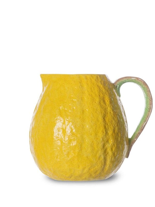 Jug Lemon 1. Jug with a handle in a beautiful vegetal pattern of a lemon with a green rim, in a very summery design that ...