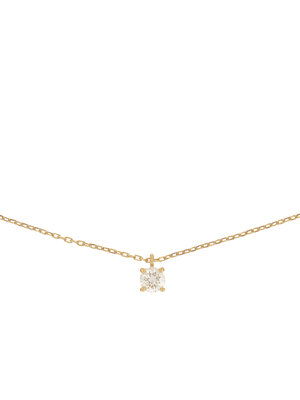 14K Necklace Rey Single Diamond. This beautiful necklace in 14K gold is perfect for showing off a little sparkle in a min...