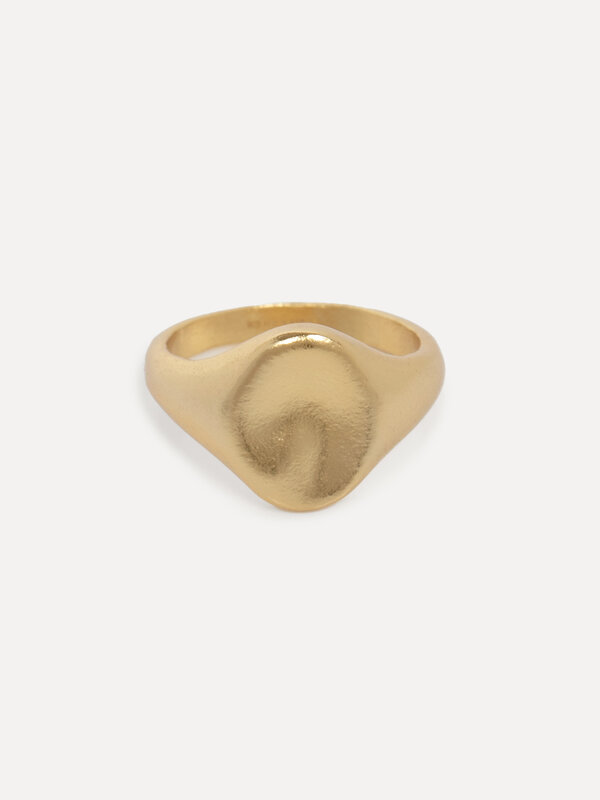 Les Soeurs Pinky Ring Ginette Oval 1. This signet ring with a vintage gold color is the secret ingredient for a contempor...